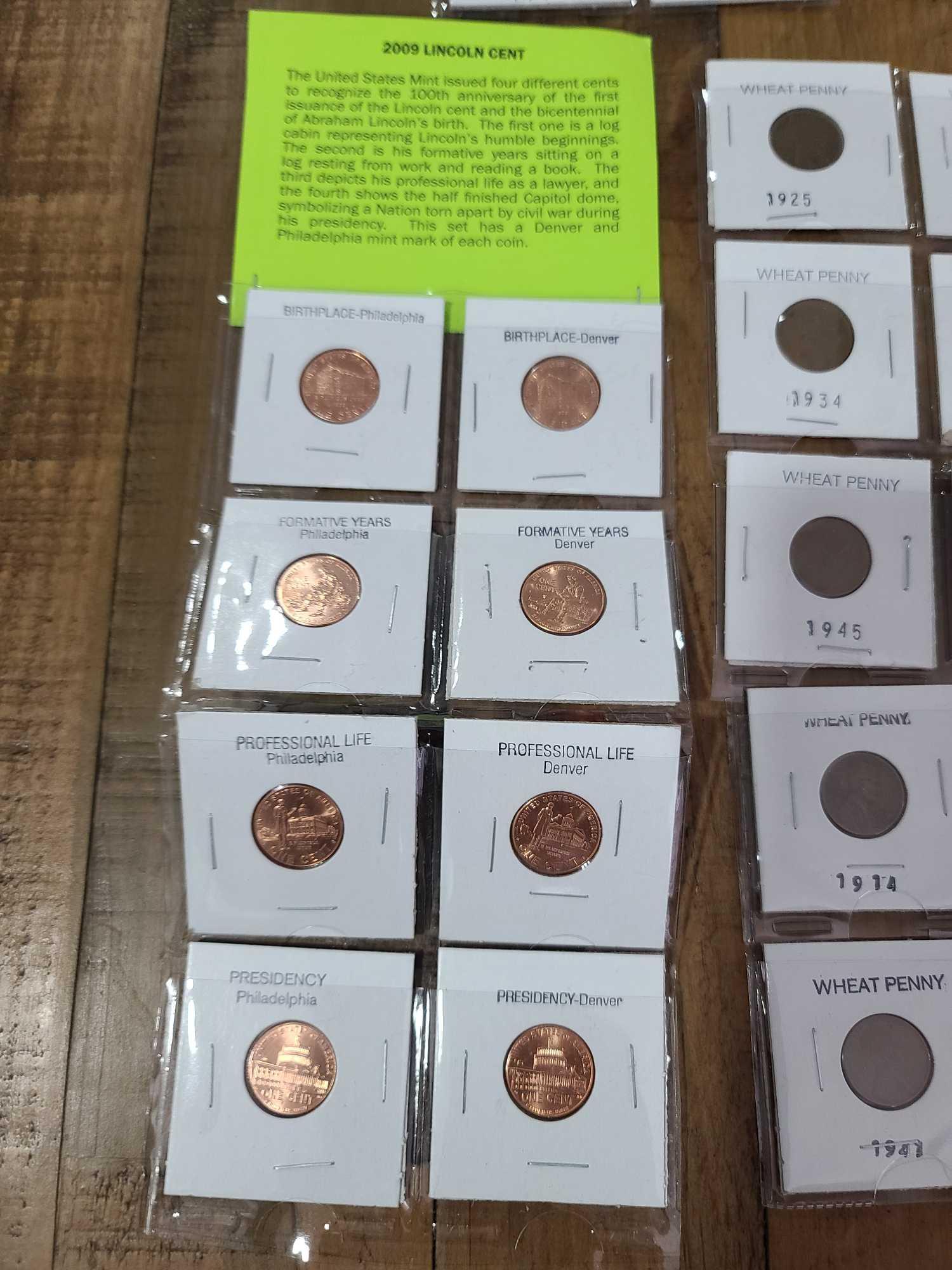 Group of Wheat Pennies, Group of Brilliant Uncirculated Old Lincoln Cents, US Treasury Commemorative