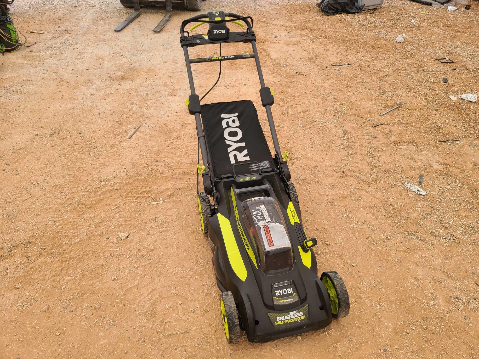 Black w/Lime Green Ryobi Cordless Lawn Mower ''No Battery''