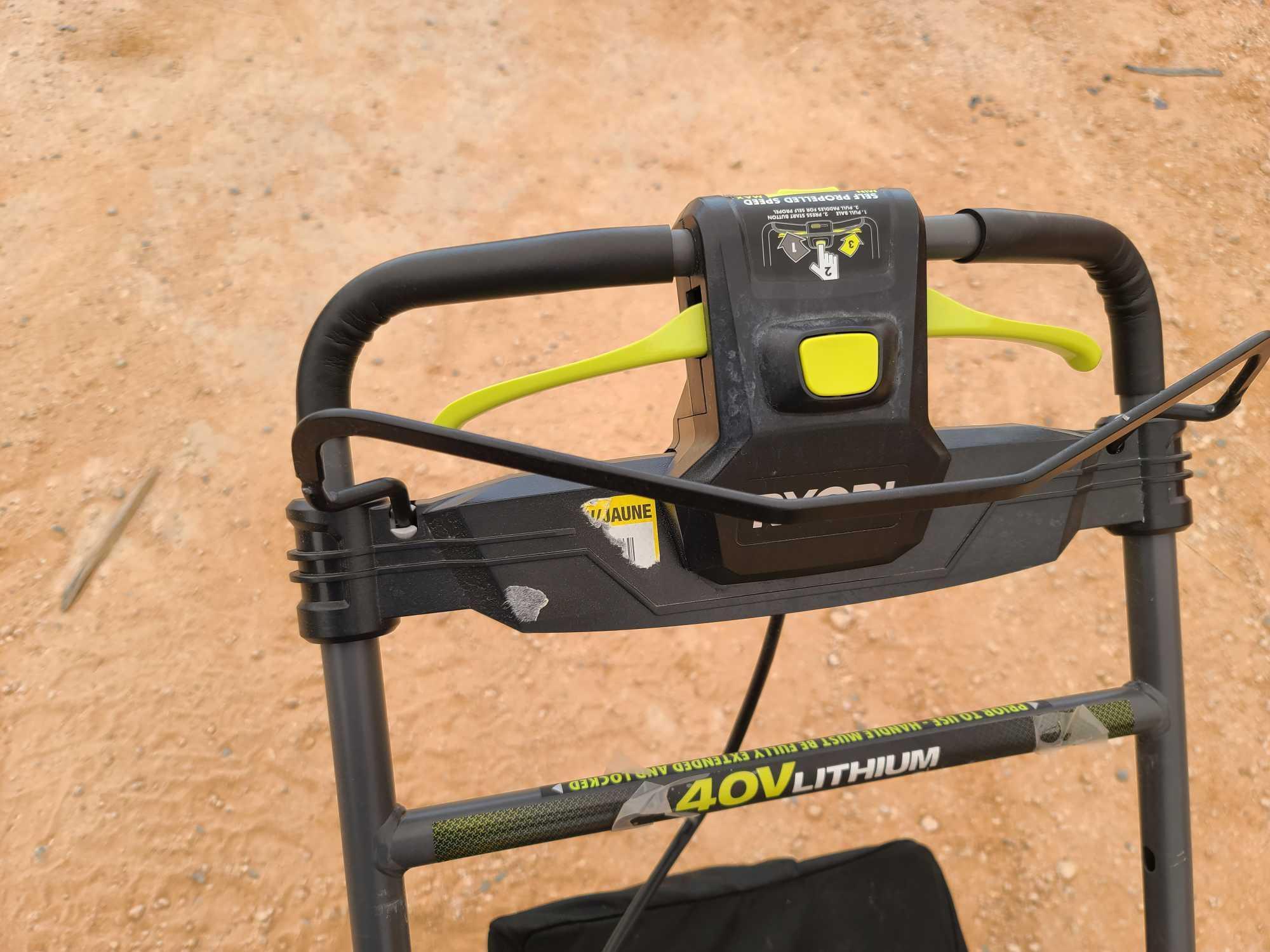 Black w/Lime Green Ryobi Cordless Lawn Mower ''No Battery''