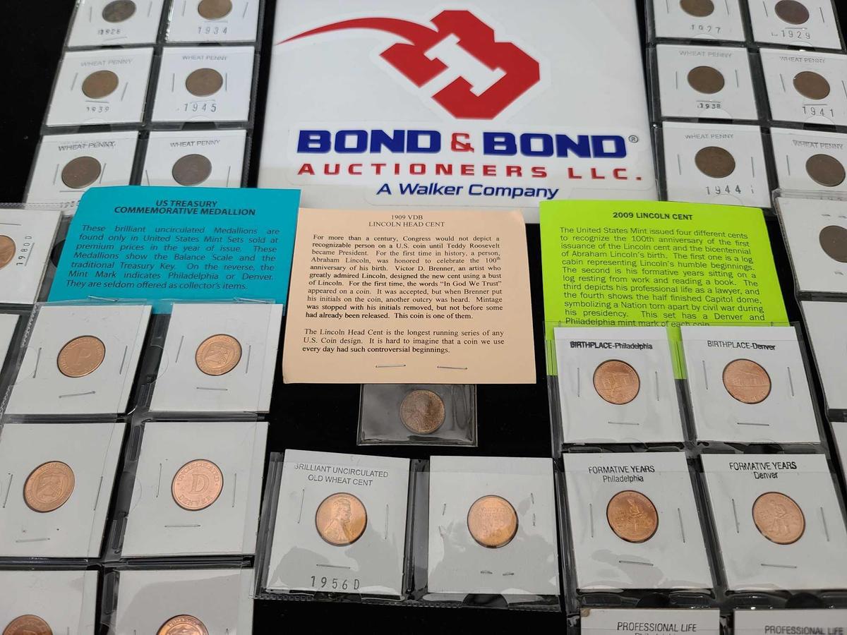 Group of Wheat Pennies, Commemorative Medallions & Lincoln Cents