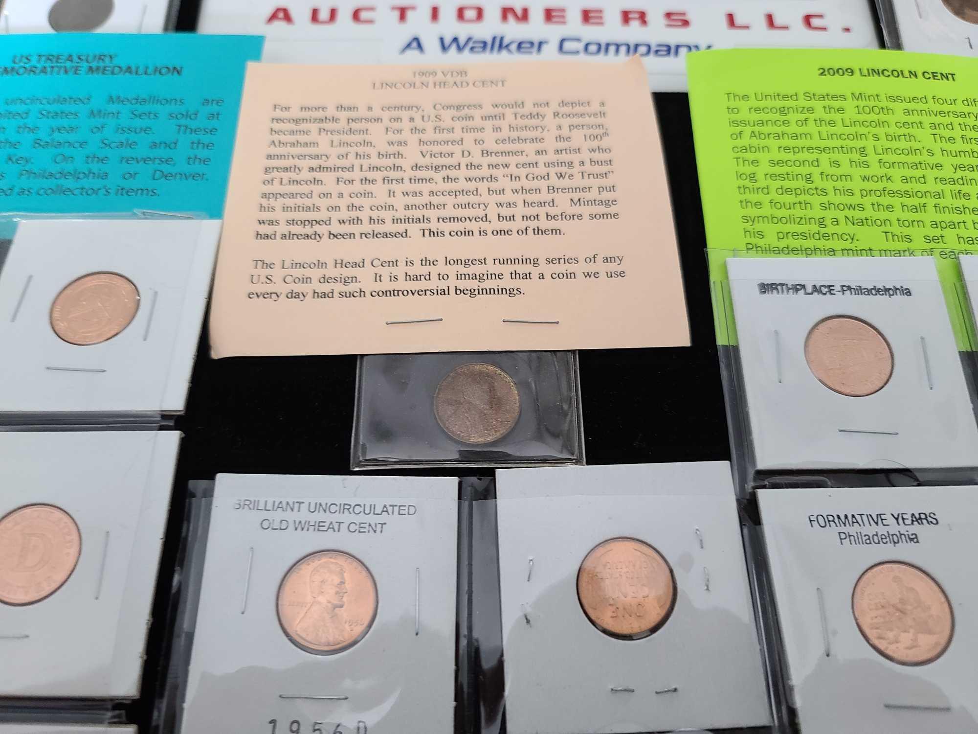 Group of Wheat Pennies, Commemorative Medallions & Lincoln Cents