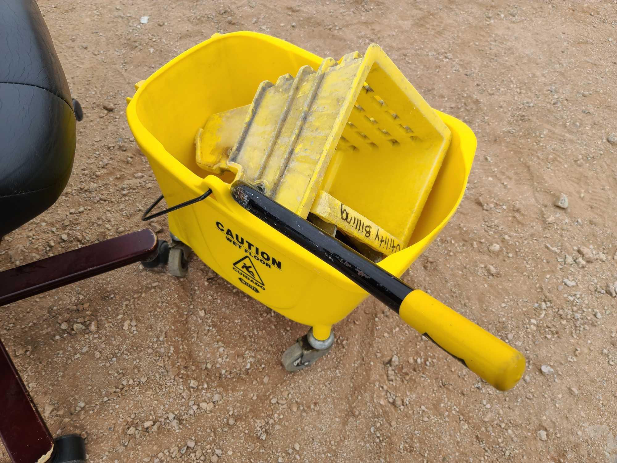 (5) Office Chairs & (1) Commercial Mop Bucket