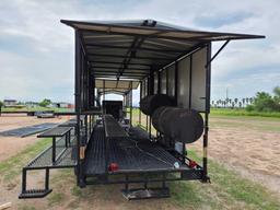 7'x20' Custom Made 2 Axle BBQ Trailer with Canopy