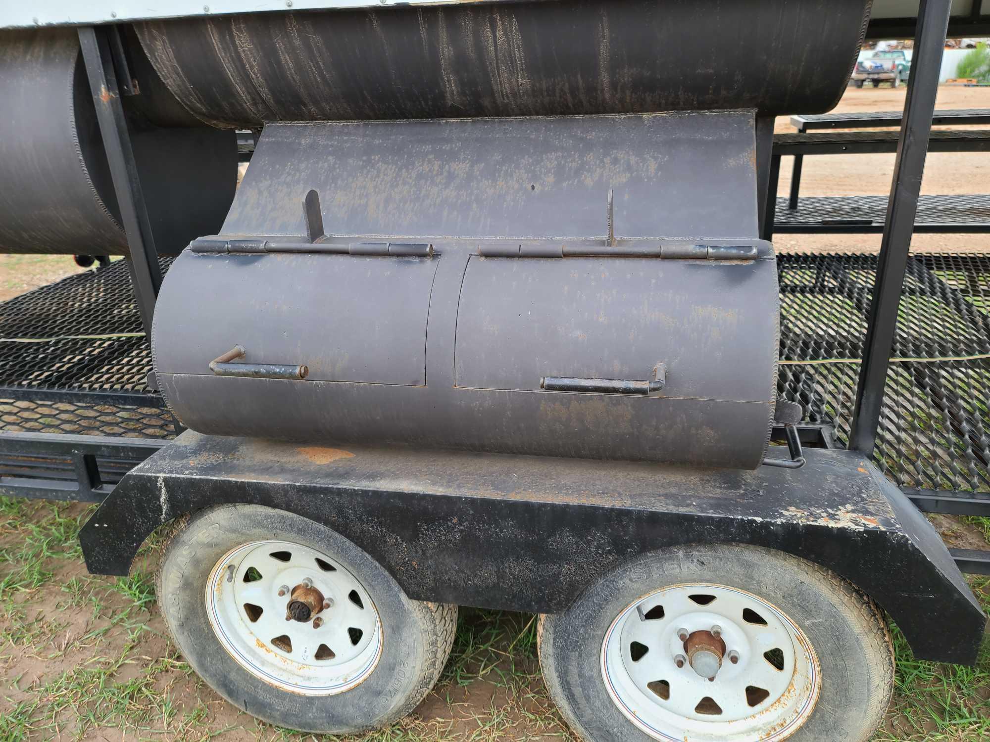 7'x20' Custom Made 2 Axle BBQ Trailer with Canopy