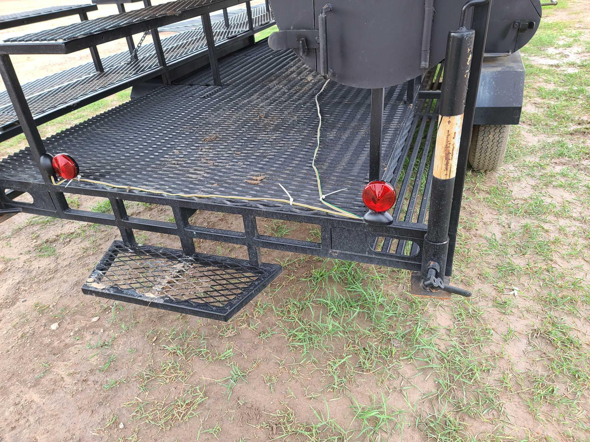 7'x20' Custom Made 2 Axle BBQ Trailer with Canopy