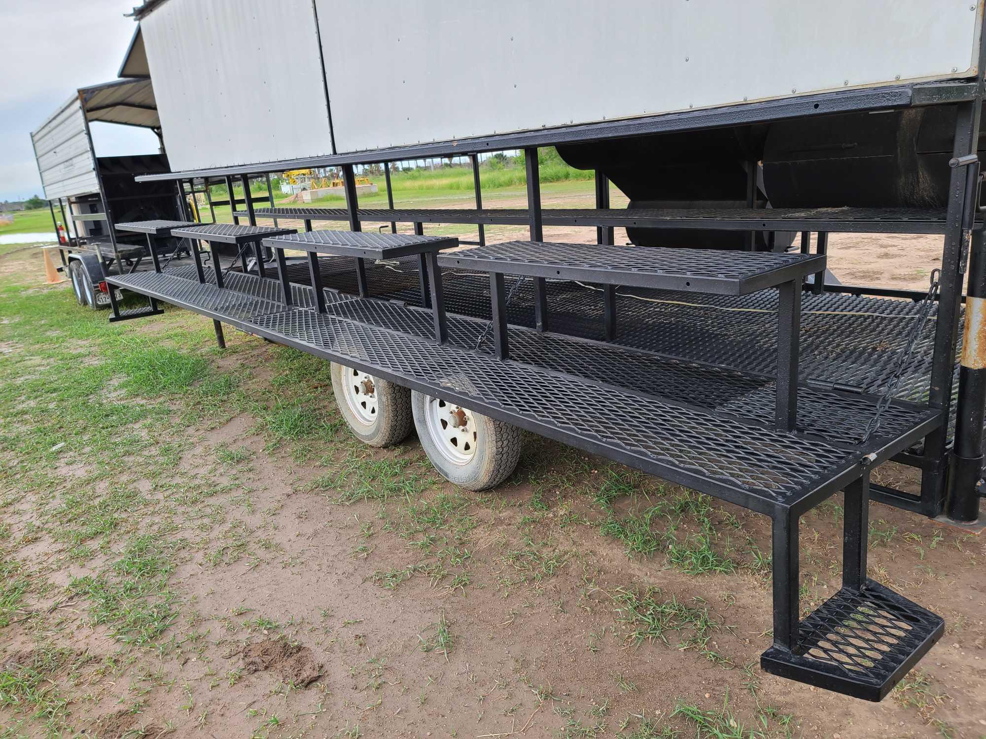 7'x20' Custom Made 2 Axle BBQ Trailer with Canopy