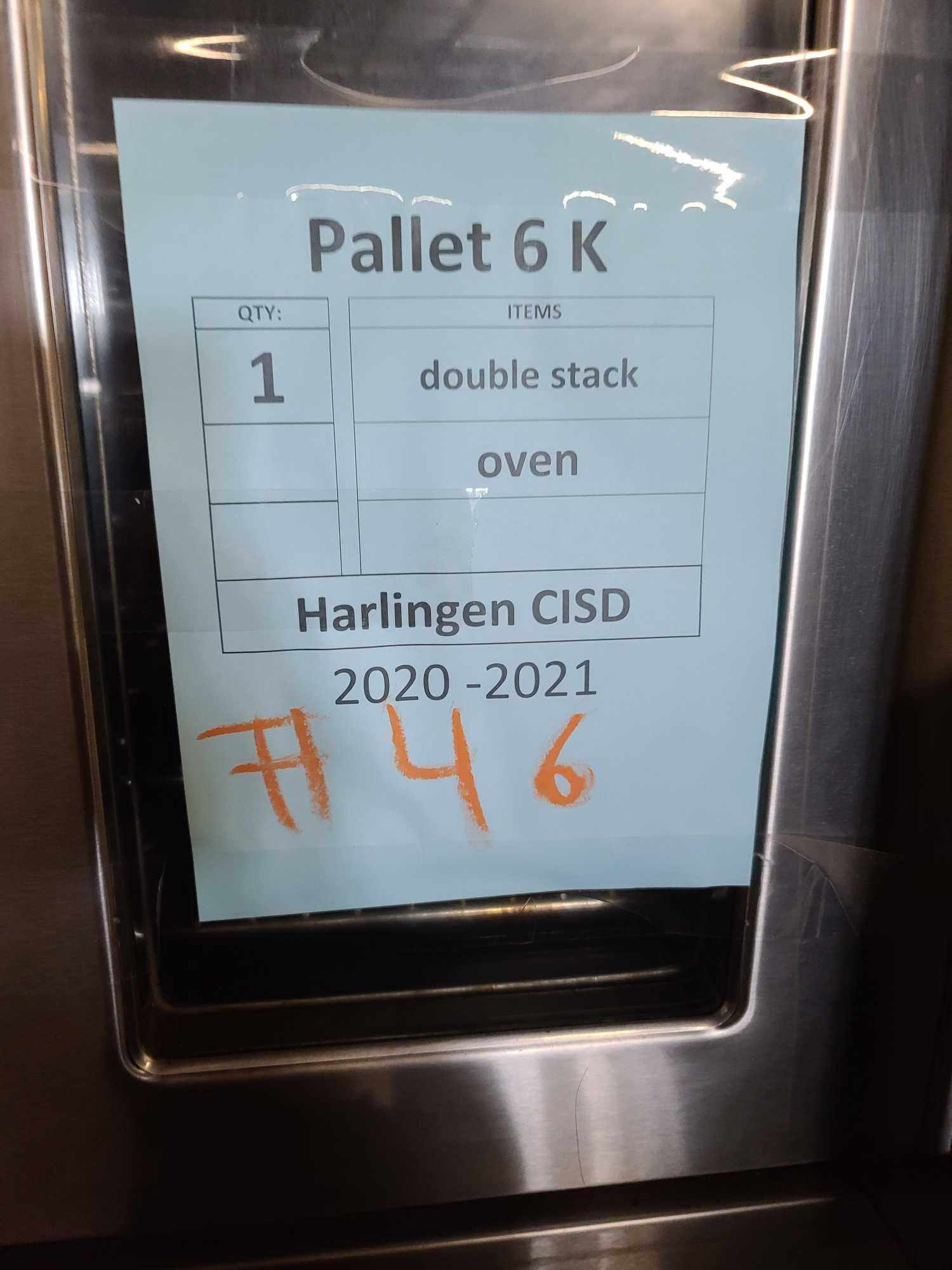 ''Pallet 6-K'' (1) Double Stacked Oven...