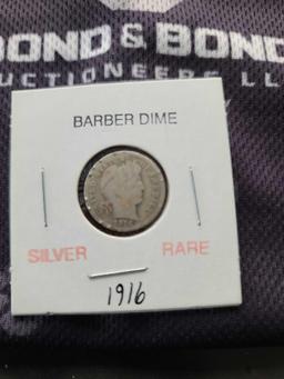 (1) Silver Rare Barber Dime ''1916''