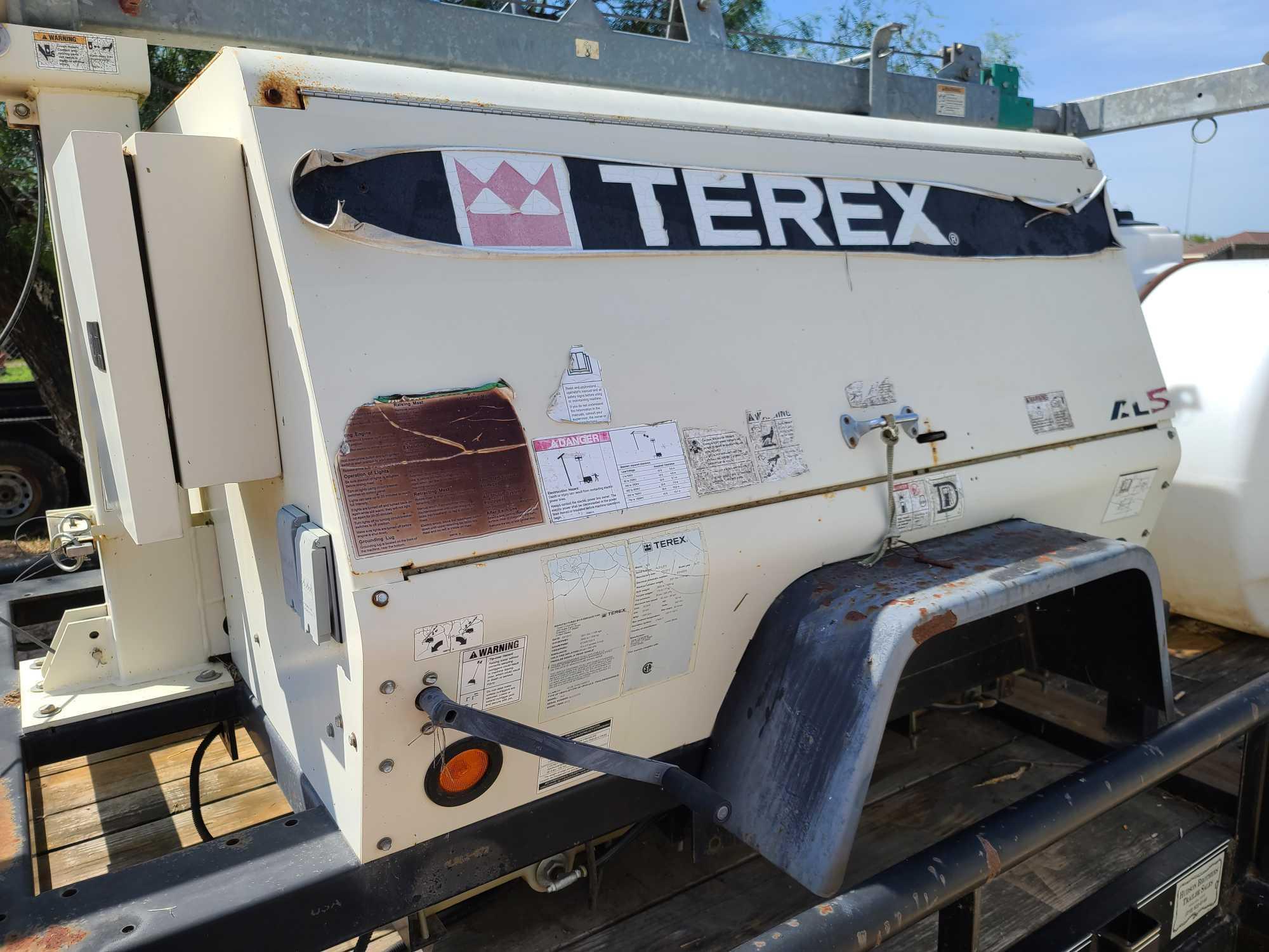 Terex AL5 Light Tower w/Diesel Tank & Water Tank on Trailer