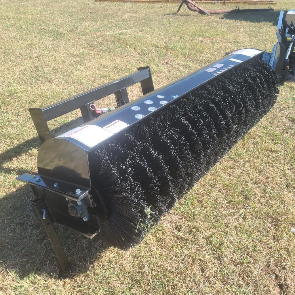 2021 Unused Hydraulic Broom, MF Mower King-72" Hyd, Angle for Skid Steer or Tractor