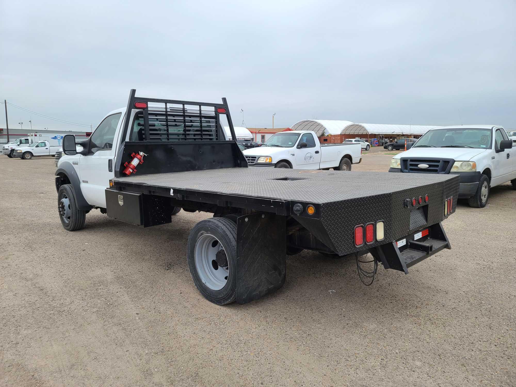 2007 Ford F-550 Dually Flatbed Truck, VIN # 1FDAF56P07EA87122