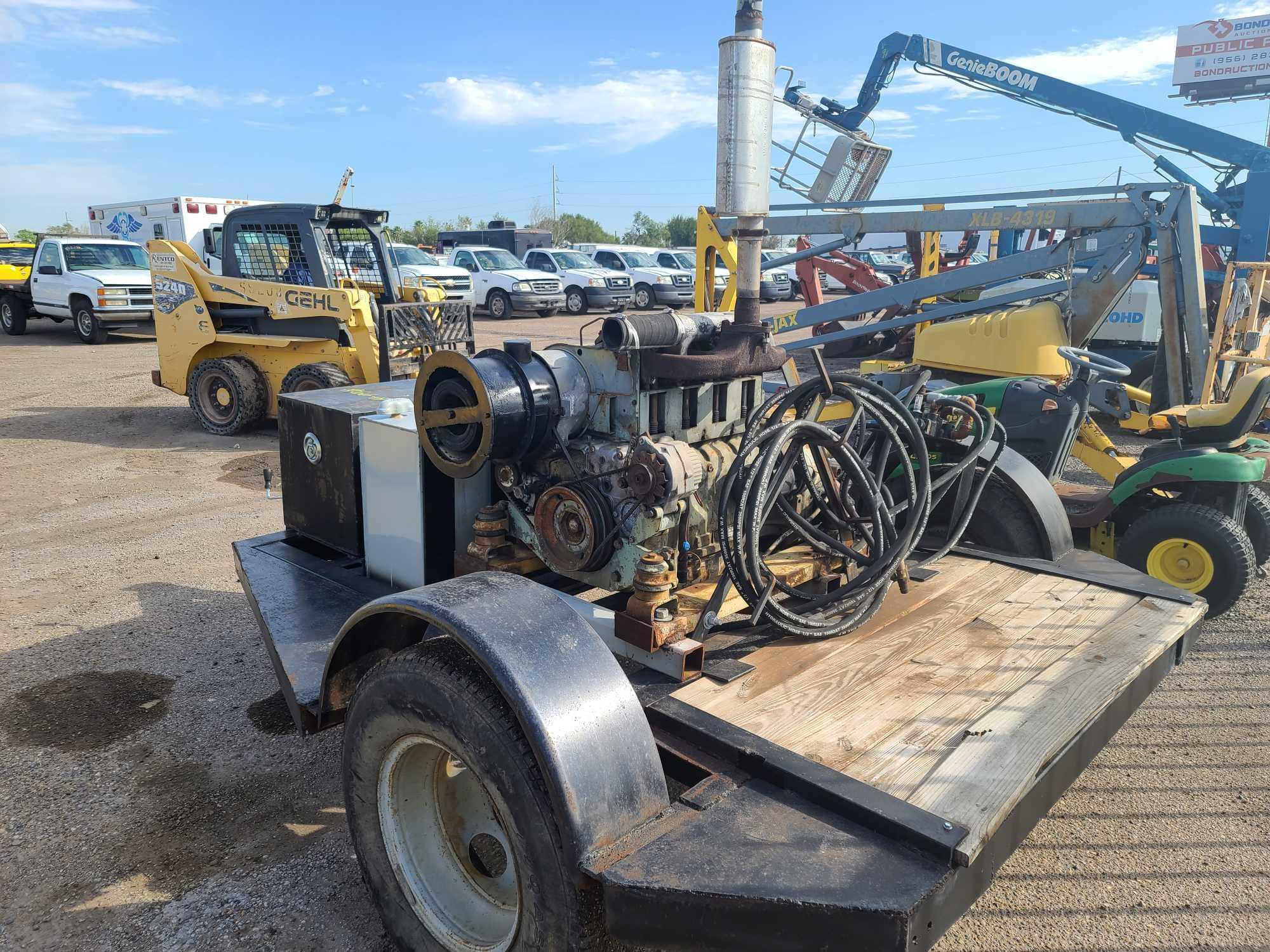 Hydraulic Power Unit on Two Wheel Trailer Frame