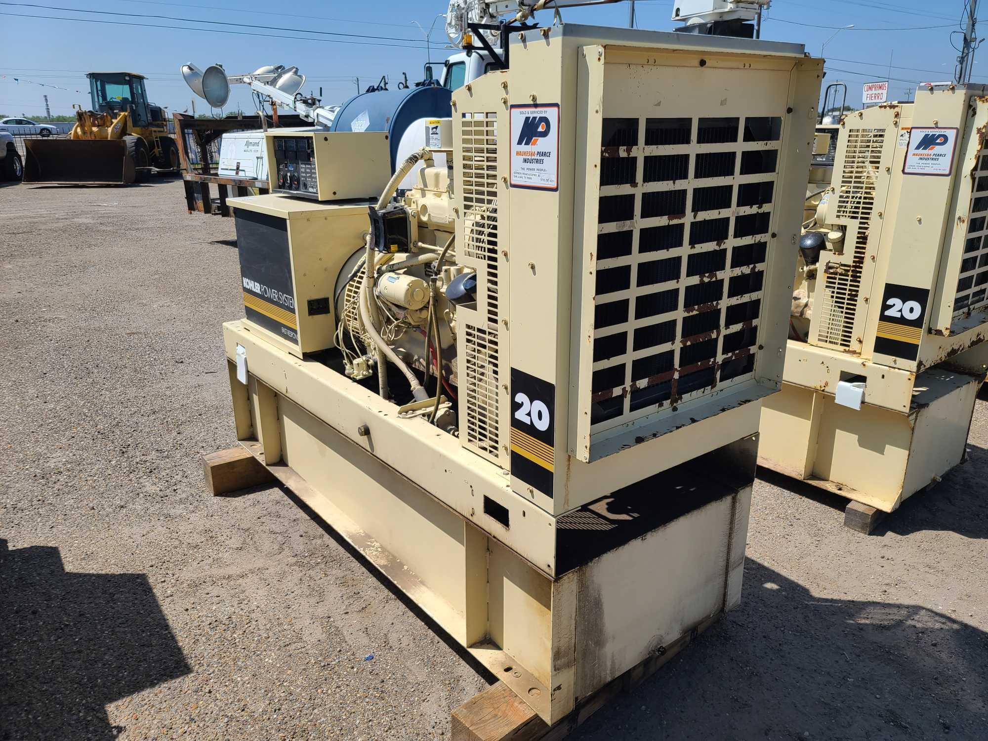 20kw Kohler 120/240 Single Phase Power System Generator, Model# 20R0ZJ71 w/John Deere Diesel Engine