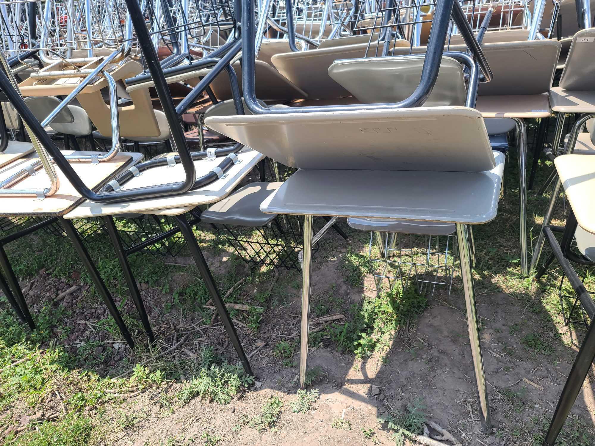 (280) Student Desks with Chairs and Book Baskets