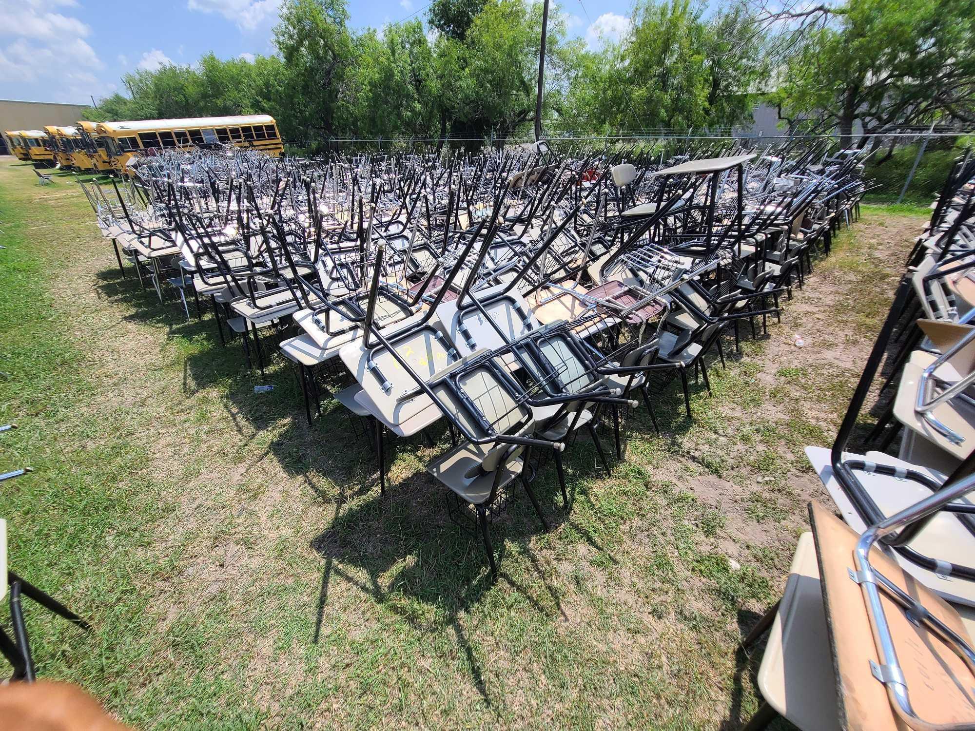 (280) Student Desks with Chairs and Book Baskets