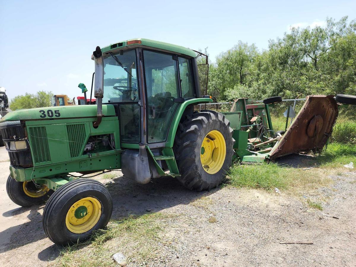 1995 JOHN DEERE 6300 TRACTOR W/RHINO SHREDDER