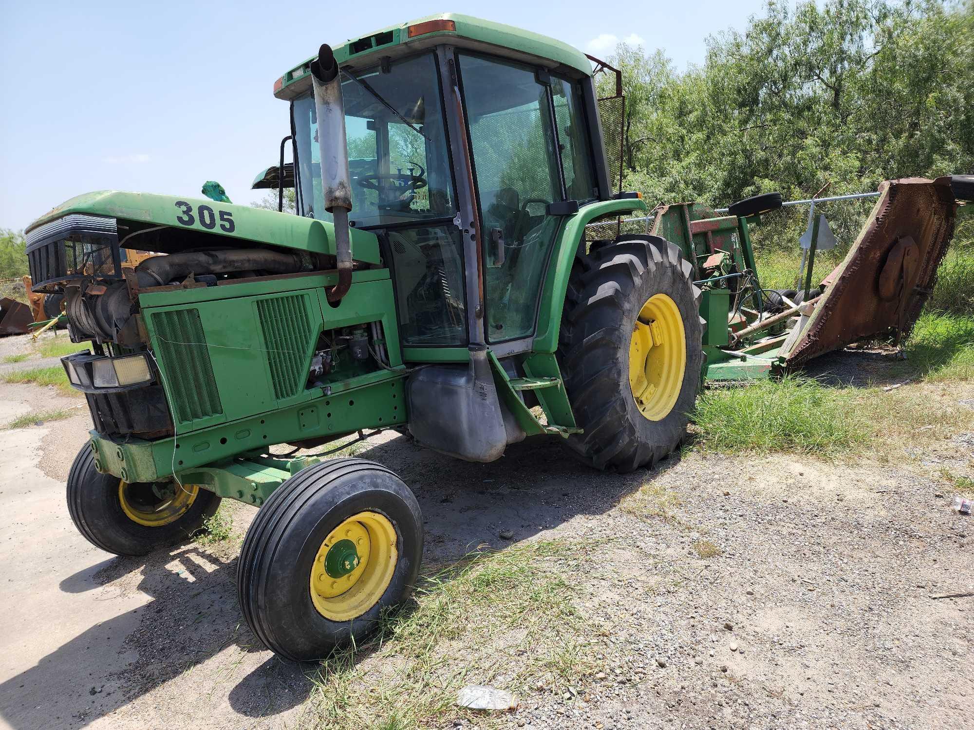 1995 JOHN DEERE 6300 TRACTOR W/RHINO SHREDDER