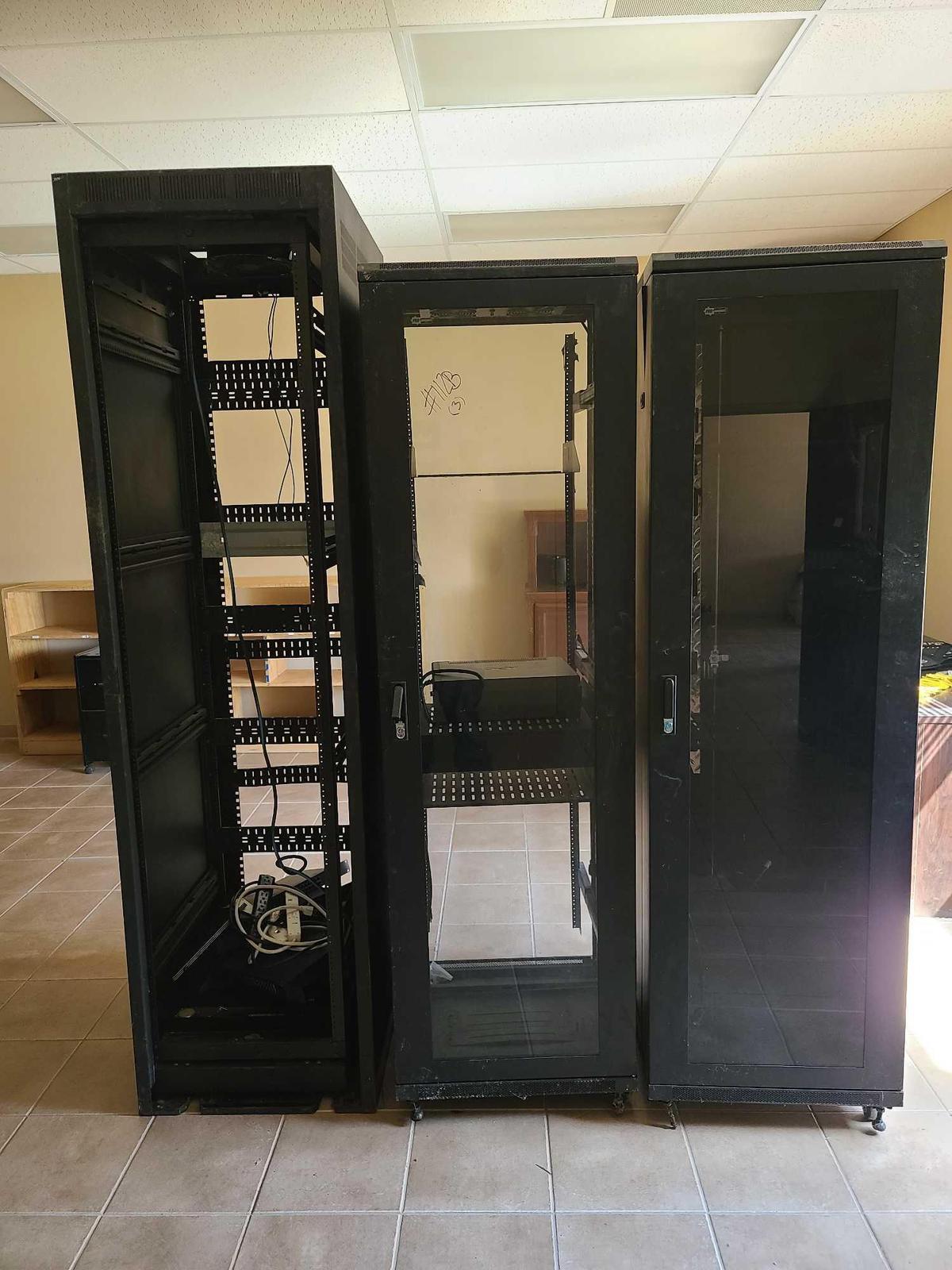 (2) Network Towers(3) Netgear ProSafe Switches, Storage Cabinet, APC Power Outlet