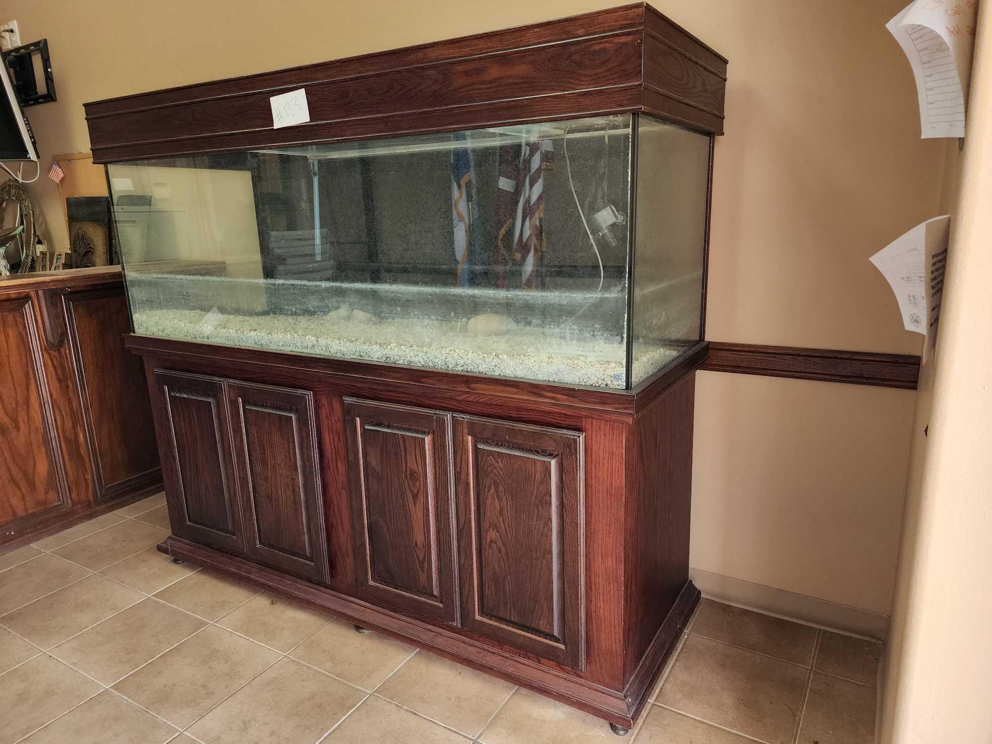 Wood Fish Tank w/4 Cabinets