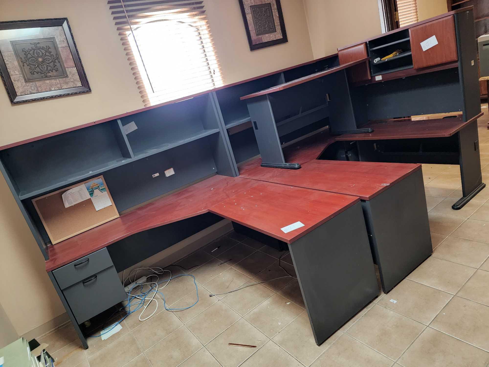 (2) Office Desks w/Top Shelves