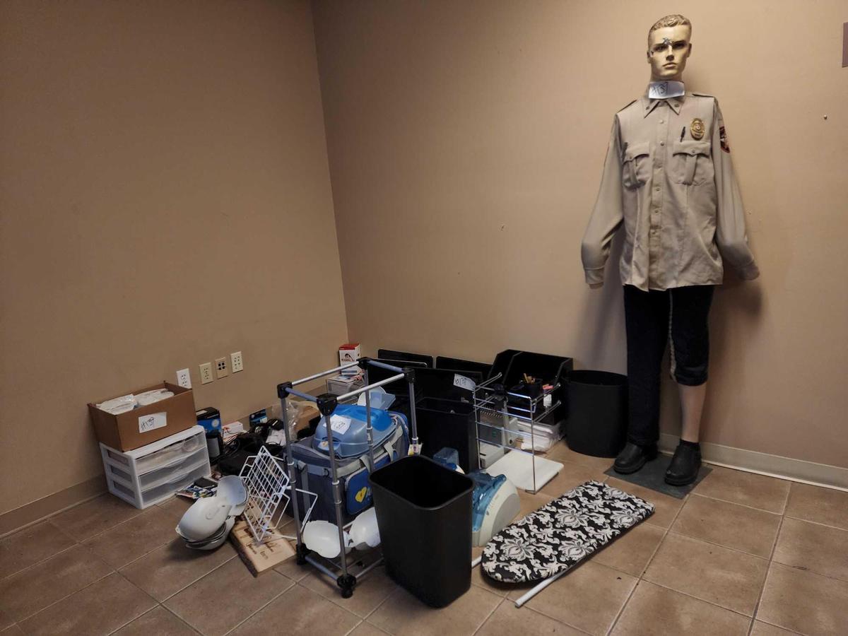 Mannequin, Security Clothing, HP Computer Monitors, Keyboards, Evolis Card Printers, Iron Board,