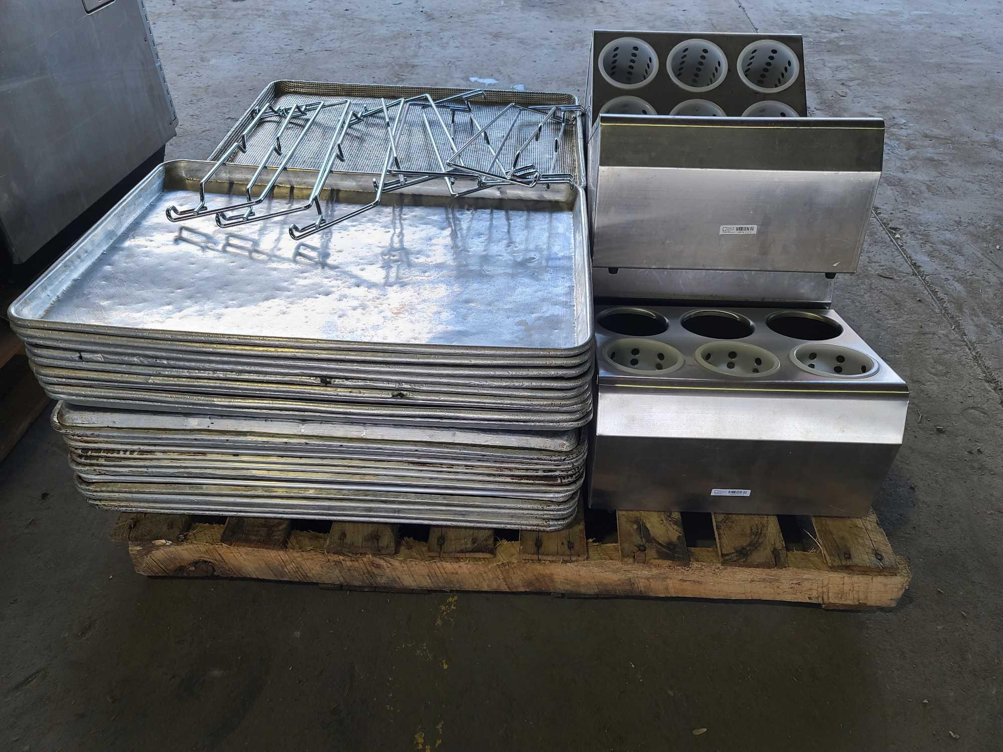 Group of Cup Holders, Group of Metal Oven Trays, Group of Misc. Rack Wires