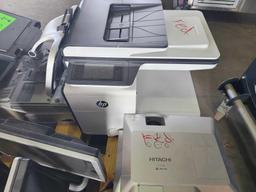 (10) Assorted HP Monitors, Group of Hitachi Projectors, OKI B4600 Printer, HP Printer, Printer