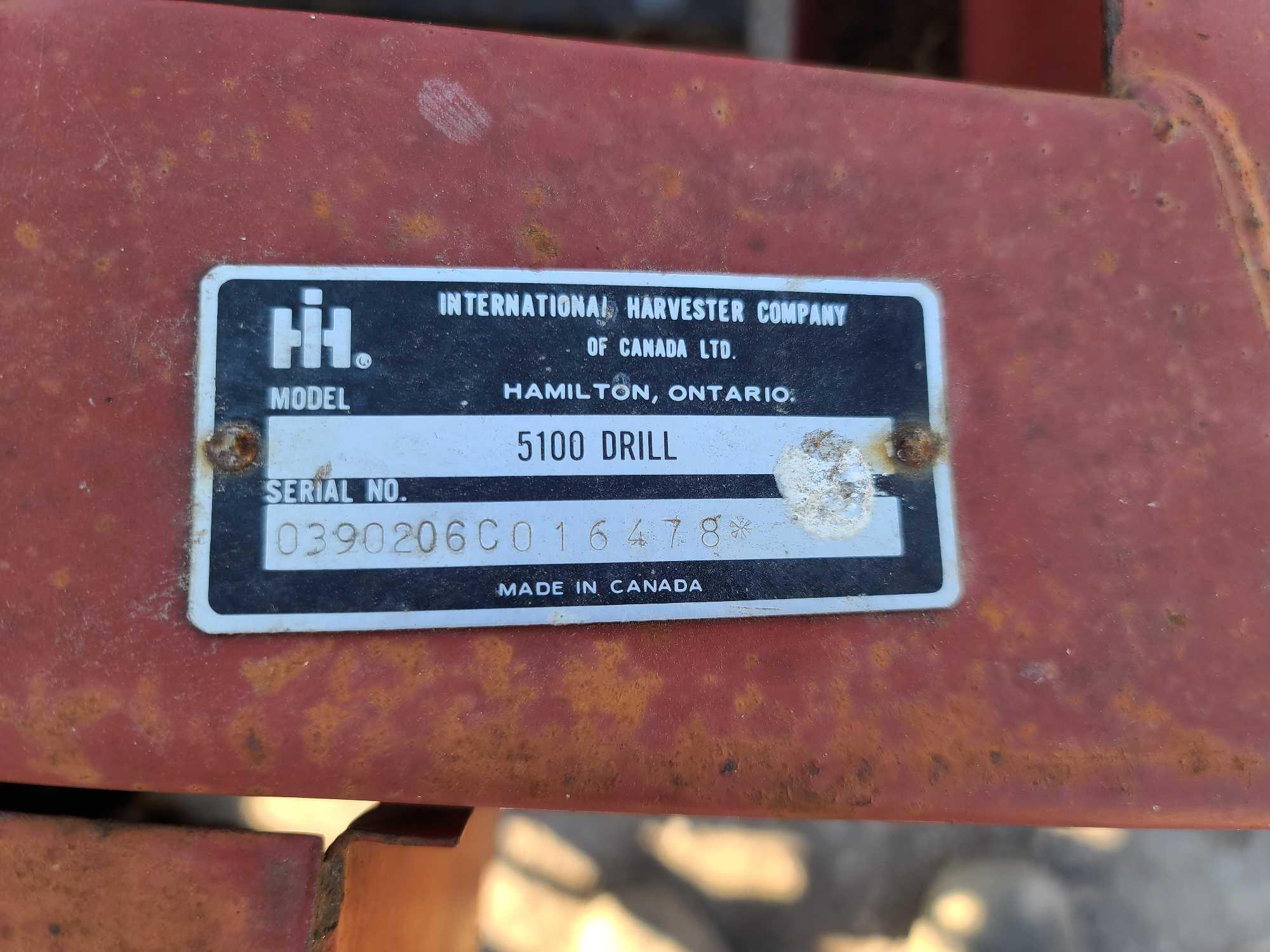 Case International Model 5100 Grain Drill Serial No 0390206C016478