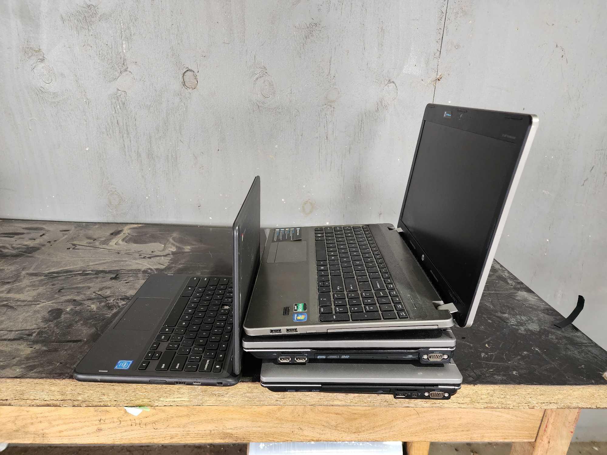 (1) Dell Laptop, (3) HP Probook Laptops