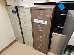 (10) Metal Filing Cabinets, (1) Gray Partition, (1) Cork Board, (1) HVAC Blower, (1) White Door, (1)