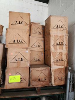 Group of Boxes of A.I. G. 9 1/4" Rim Plates QTY 24 Per Box Item No. CCW23 Meas:28X24X25 cm