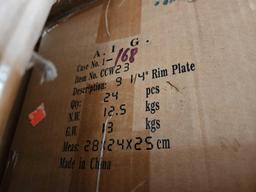 Group of Boxes of A.I. G. 9 1/4" Rim Plates QTY 24 Per Box Item No. CCW23 Meas:28X24X25 cm