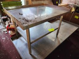 (2) 2 Tier Stainless Steel Commercial Tables (Different Sizes)