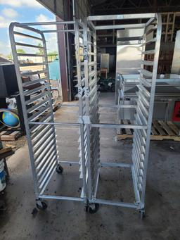 (2) Metal Commercial Pan Transport Racks