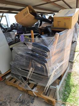 Group of Assorted Chairs and Printers, File Cabinet, Desk