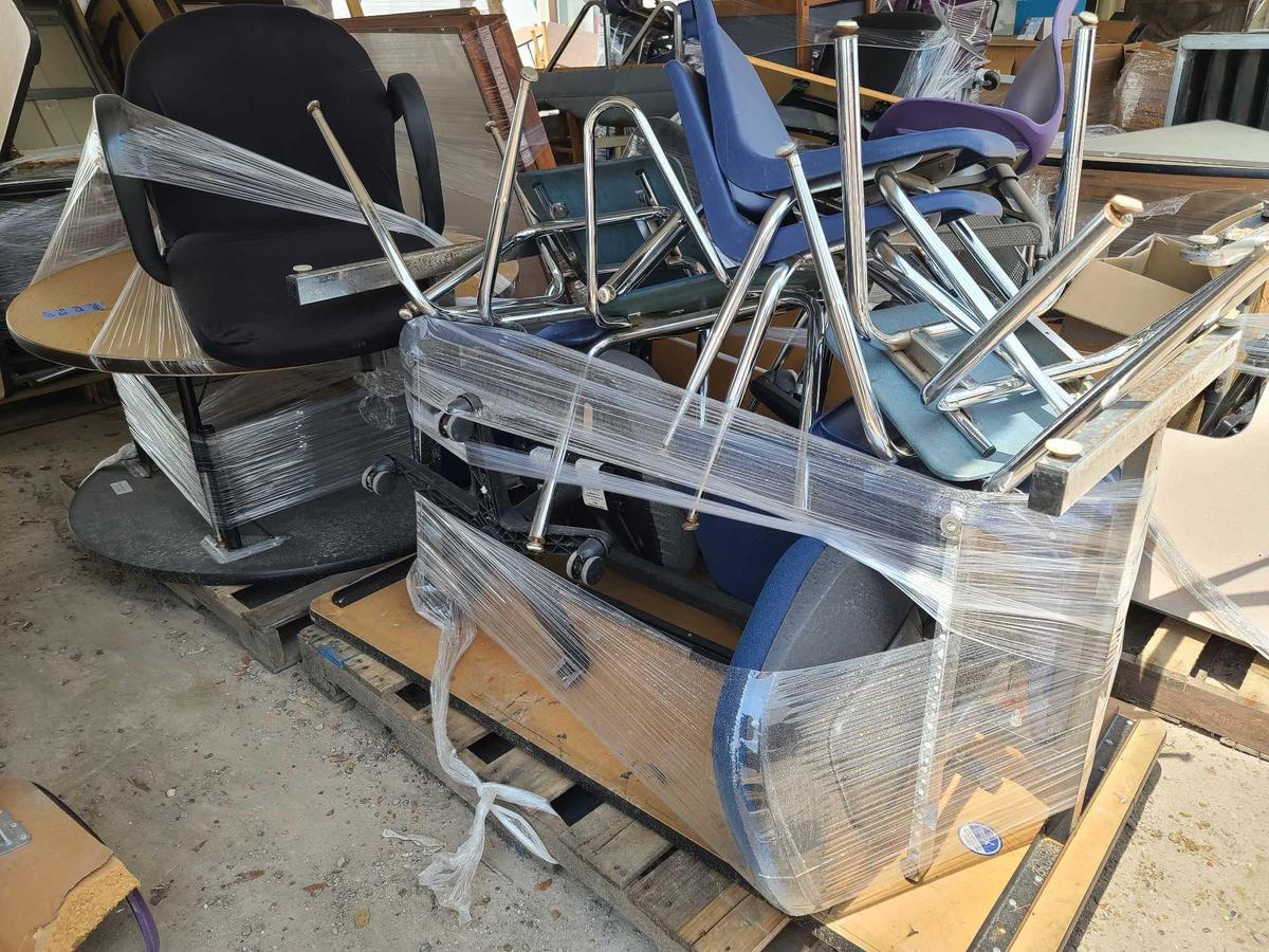 Group of Assorted Student Chairs and Tables