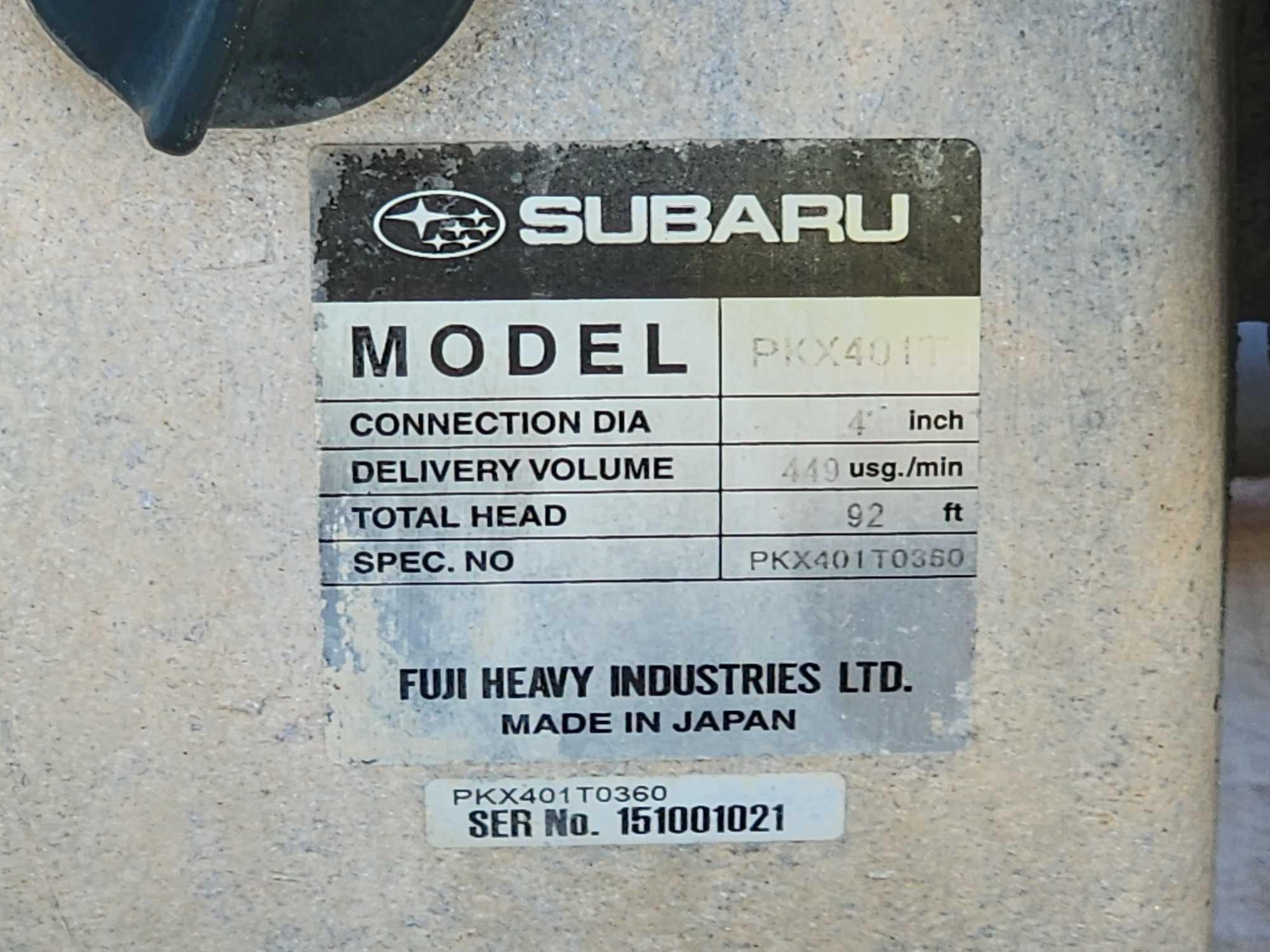 Subaru PKX401T Trash Pump