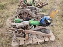 Pallet w/Rolling Cultivator Components, Pump & Misc. Parts