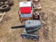 Chain Saw, Thermadyne Inverter Stick/Tig Welder, Chair, Ice Chest, Misc.