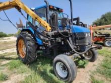 New Holland Model TS100 Tractor w/Shredder and Boom Attachment, Srl. #05418