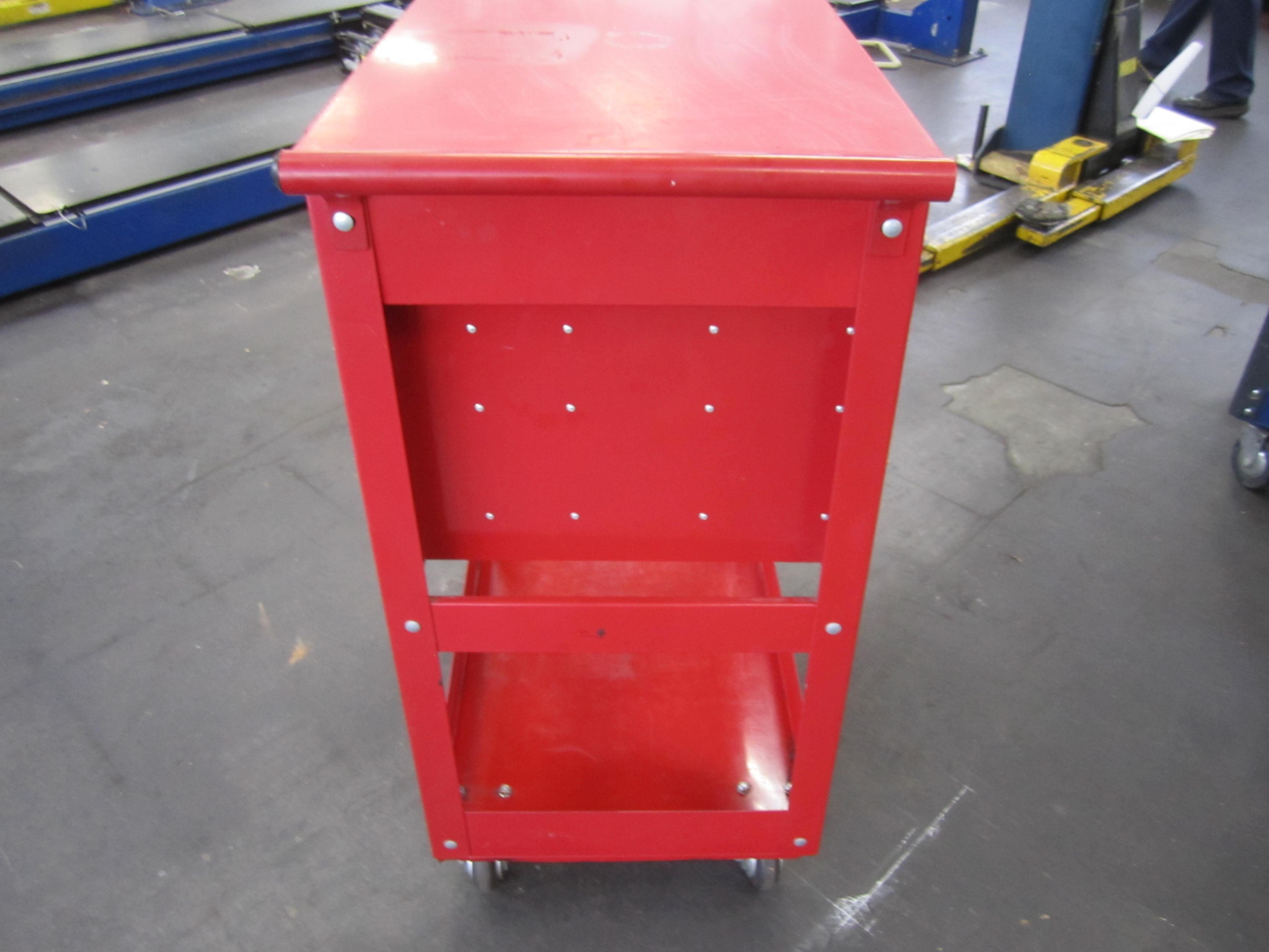 US GENERAL RED 4 DRAWER ROLL CART