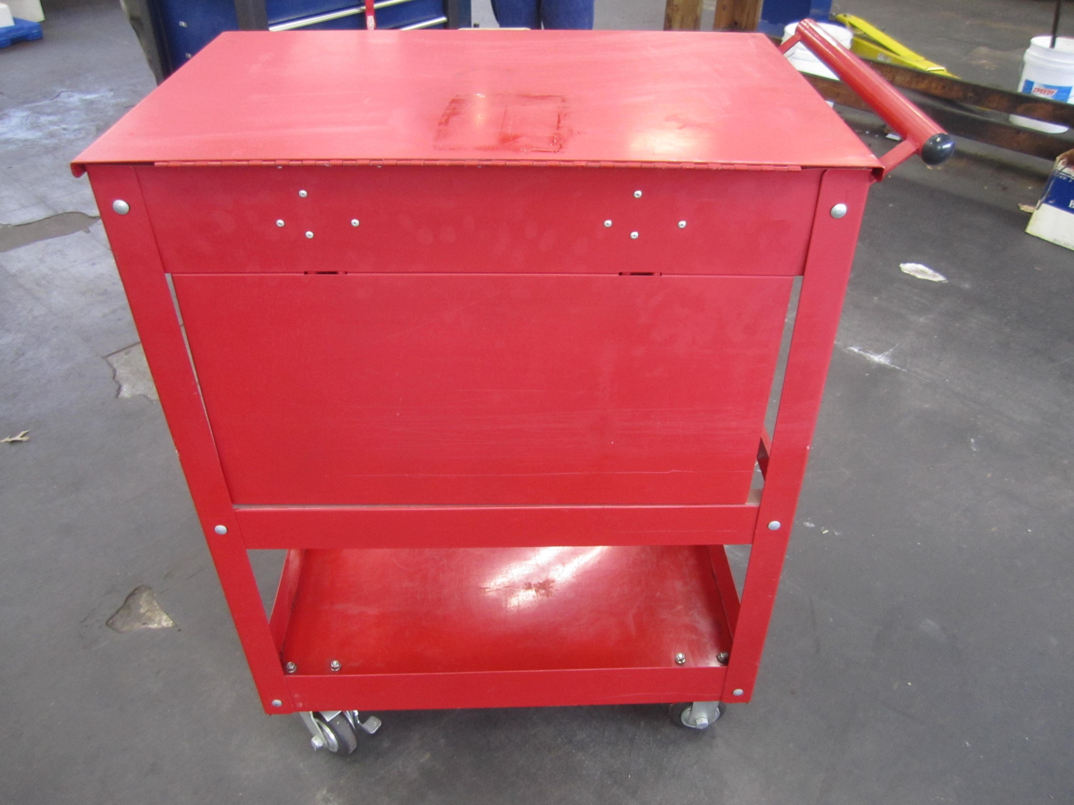 US GENERAL RED 4 DRAWER ROLL CART