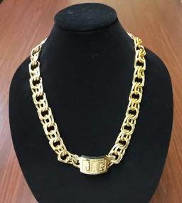 24" 10k Yellow Gold Chino Bull Necklace