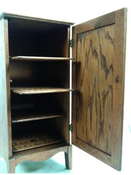 Early Oak Cylinder Record Cabinet-Single Door