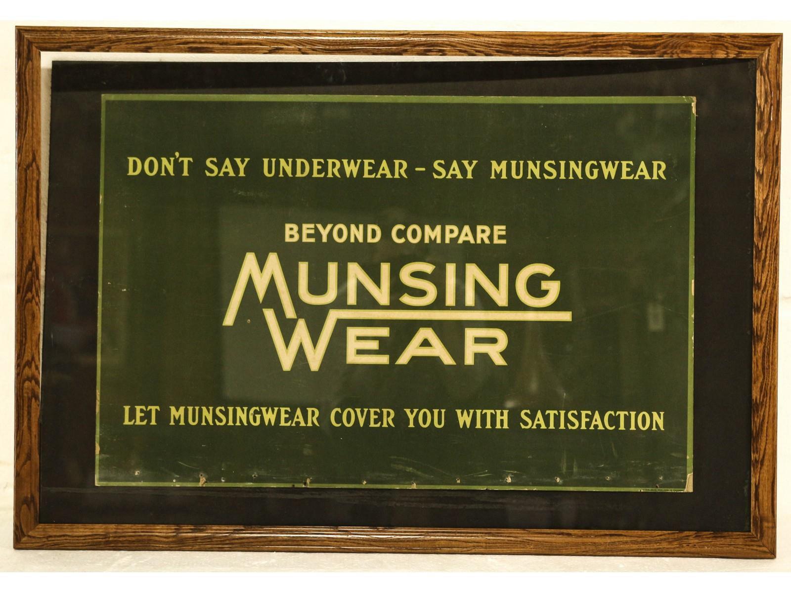 Munsing Wear Advertising Sign Framed