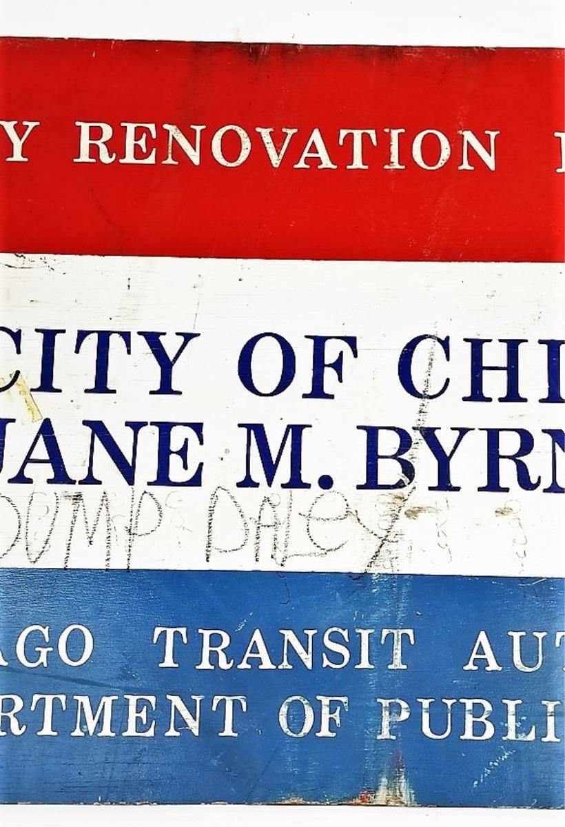 Subway Station Sign CTA Chicago Mayor Jane Byrne