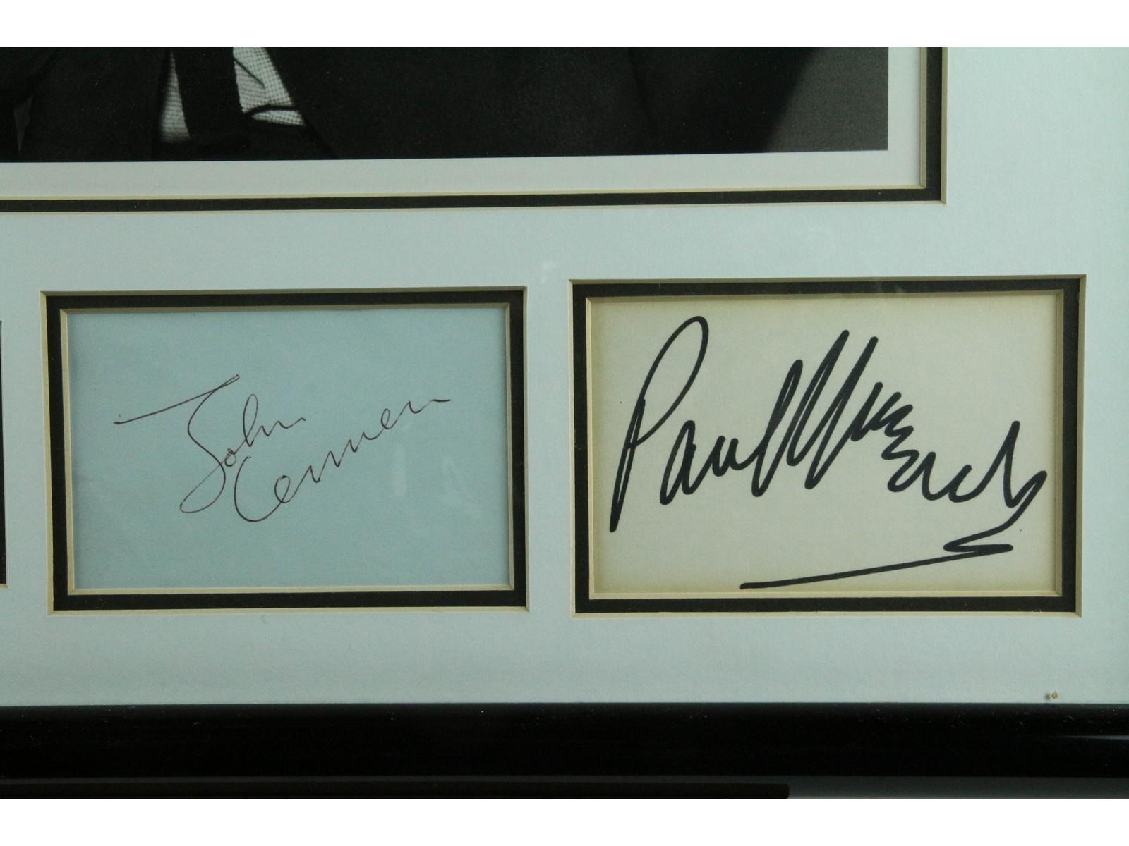 Beatles Framed Photo With Matted Signatures