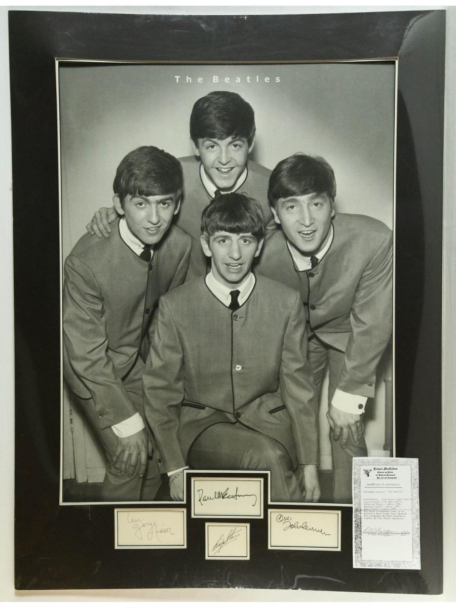 Beatles Signed Matted Photo