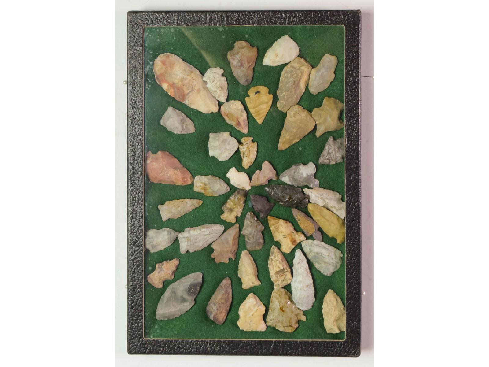 Framed Indian Arrowheads (40)