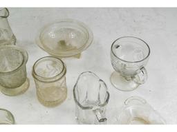 Lot of Pressed/Cut Glass Items 22 Pieces